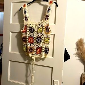 POL Crochet Tank - Size: M - Color Multi